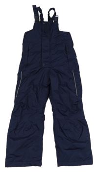 Tmavomodré šusťákové oteplovačky s kšandami Impidimpi