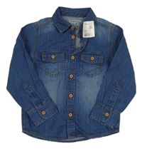 Nové - Tmavomodrá riflová košile C&A