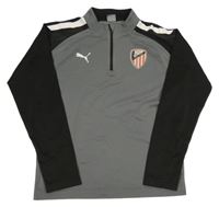 Černo-antracitová thermo mikina s potiskem a logem Puma