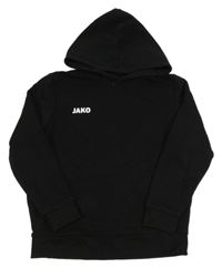 Černá mikina s logem a kapucí Jako 
