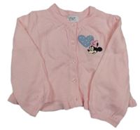 Světlerůžový propínací svetr s Minnie F&F