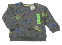 Nové - Antracitová mikina s obrázky Primark