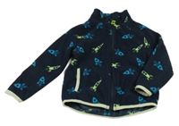 Tmavomodrá fleecová propínací mikina s raketami St. Bernard