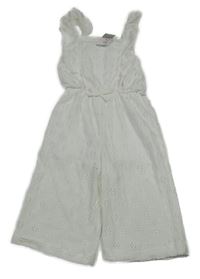 Nové - Bílý kalhotový perforovaný overal Primark