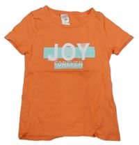 Oranžové tričko s nápisy Decathlon