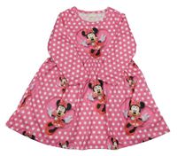 Růžovo-bílé puntíkaté šaty s Minnie 