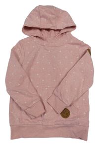 Světlerůžová květovaná mikina s kapucí Topolino