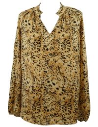 Dámská oranžovo-černá vzorovaná halenka zn. Primark 