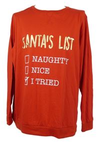 Nové - Pánské červené vánoční triko s nápisy Dunnes 