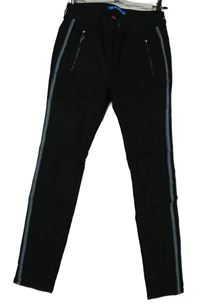 Dámské černé elastické rifle s pruhy Street One 