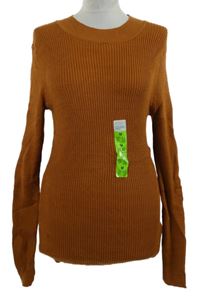 Nové - Dámský skořicový žebrovaný svetr Primark 