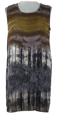 Dámské hnědo-fialové vzorované šaty Next 