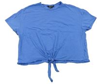 Modré crop tričko New Look