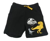 Černé teplákové kraťasy s dinosaury