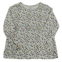 Bílé květinové triko H&M