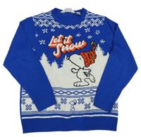 Modro-bílý svetr se Snoopym H&M
