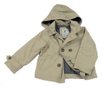 Světlebéžová plátěná jarní bunda s kapucí LC Waikiki