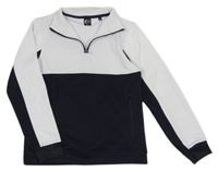 Bílo-tmavomodrá sportovní mikina