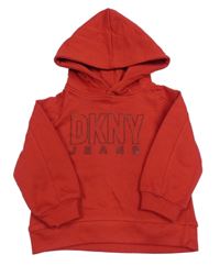 Červená mikina s logem a kapucí DKNY