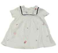 Bílo-modré šaty s kytičkami Nutmeg