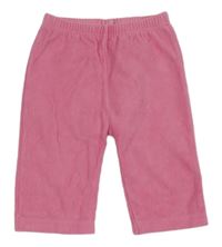 Růžové žebrované teplákové kalhoty 