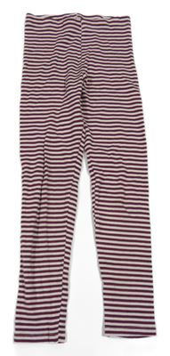 Vínovo-bílé pruhované legíny H&M