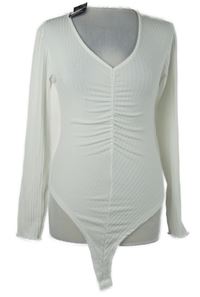 Nové - Dámské bílé žebrované body New Look