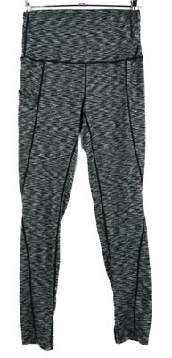 Dámské černo-šedé melírované sportovní legíny 