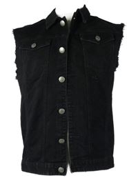 Pánská černá riflová vesta Empo