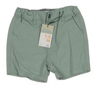 Nové - zelené chino plátěné kraťasy Primark