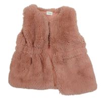 Růžová kožešinová podšitá vesta Next