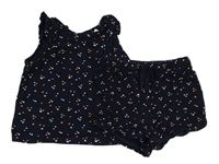 2set - Tmavomodré tričko se srdíčky + kraťasy H&M