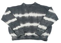 Tmavo-světlešedá batikovaná crop mikina F&F