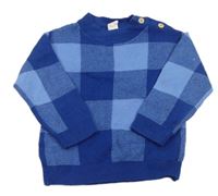 Modrý kostkovaný svetr H&M