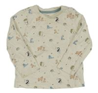 Smetanové triko se zvířaty Nutmeg