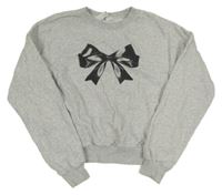 Šedá crop mikina s mašlí H&M