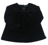 Černé sametové šaty se srdíčkem z kamínků KANZ