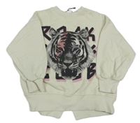 Smetanová mikina s tygrem ZARA