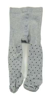 Šedé puntíkaté punčocháče