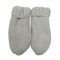 Světlešedé pletené zateplené rukavice 