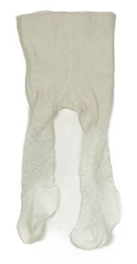 Bílé kárované punčocháče