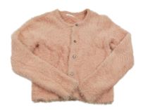 Růžový chlupatý propínací svetr Next