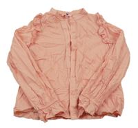 Růžová halenka s volánky 