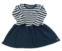 Tmavomodro-šedé pruhované pletené šaty TOM TAILOR