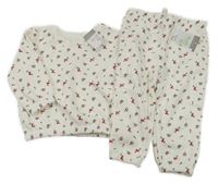 Nové - 2set - Smetanová květovaná mikina + tepláky Primark