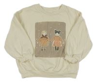 Smetanová overisze mikina s dívkami Next