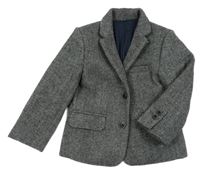 Šedo-černé vzorované vlněné sako Matalan