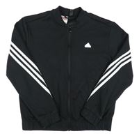 Černá propínací sportovní mikina s logem Adidas 