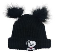 Černá pletená čepice s dalmatinem Disney 