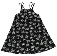 Černé šaty s kytičkami Primark